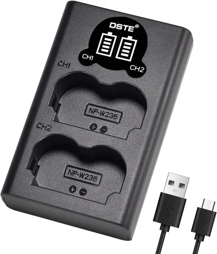 DST E Reemplazo para NP-W235 Dual LCD Cargador de Batería Compatible Fujifilm NP-W235 Batería X-T4 Cámara