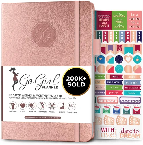 Miniatura 23 de GoGirl Agenda y organizador para mujer – Agenda semanal tamaño A5, diario de objetivos y agenda para mejorar la gestión del tiempo, la productividad