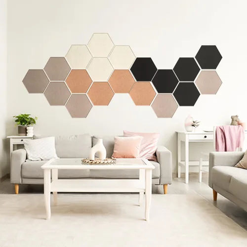 Miniatura 7 de Mollywell paneles acústicos hexagonales, de alta densidad, insonorización, azulejos de fieltro decorativos para reducción de ruido para estudio