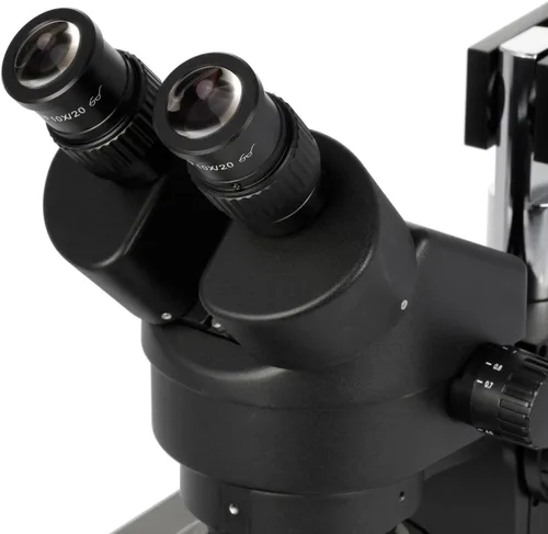 Miniatura 5 de AmScope SM-4BZ-FRL-B Microscopio de zoom estéreo binocular profesional, ocular WH10x, aumento de 3.5X-90X, objetivo de zoom 0.7X-4.5X, luz de anillo