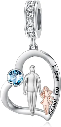 Miniatura 221 de PROESS Dije para padre, madre e hija, pulsera de plata de ley para pulseras, regalos de cumpleaños, día de San Valentín, para hija, madre, amante