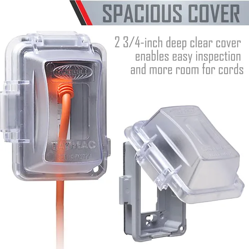 Miniatura 5 de TayMac MM420C - Cubierta de placa de pared de 1 banda no metálica, extra resistente, resistente a la intemperie, de uso en horizontal/vertical