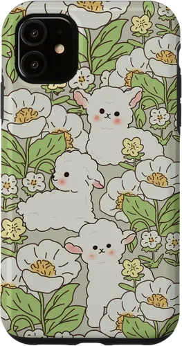 Miniatura 8 de Funda para iPhone 11 Pro Max con diseño de margaritas y cordero, flores de granjero
