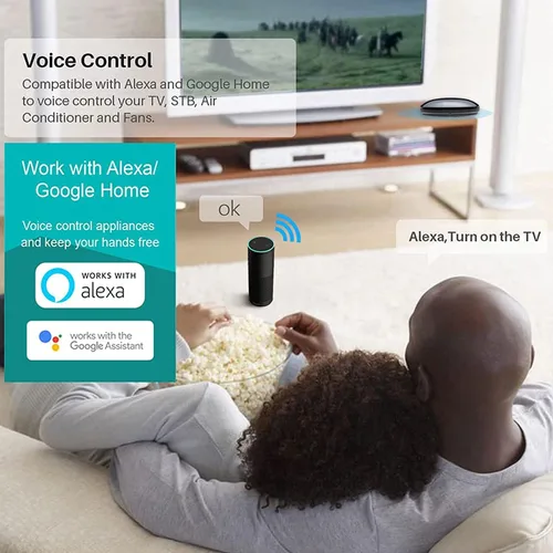 Miniatura 2 de Control remoto inteligente IR, todo en uno, control remoto infrarrojo universal para TV, DVD, aire acondicionado STB, etc., compatible con Alexa
