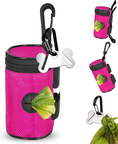Miniatura 10 de Soporte para bolsa de excremento de perro para fijación de correa, dispensador de bolsas de basura para correa, se adapta a cualquier correa