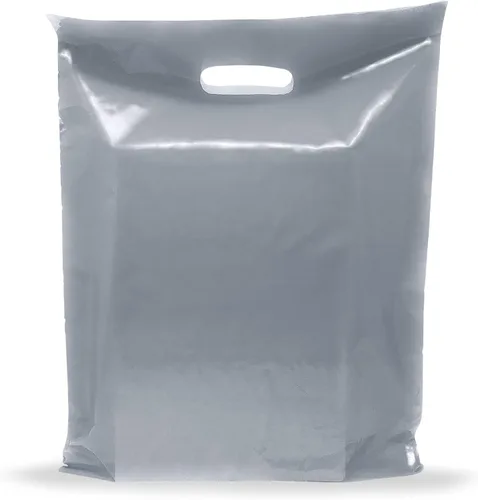 PPB - Bolsas de plástico plateado para mercancía de 12 x 18 pulgadas, acabado brillante, tamaño mediano al por menor, paquete de 100 unidades, 2 mil
