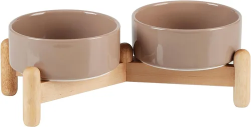 Miniatura 40 de Havniva Cuenco elevado de cerámica de 6.1 pulgadas para perros con soporte para platos de perros de razas pequeñas y medianas, cuenco de comida y 2