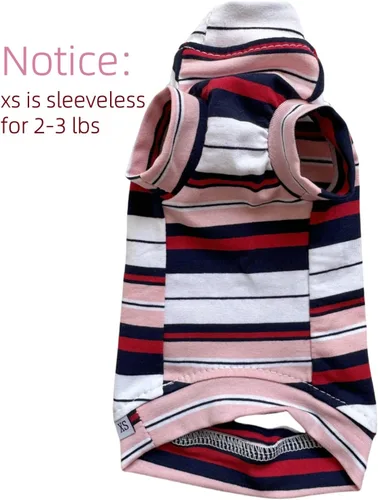 Miniatura 2 de Camisa de algodón con cuello redondo para gatos sin pelo Sphynx de rayas vintage, ropa para mascotas con mangas, camisetas para gatitos para Sphynx
