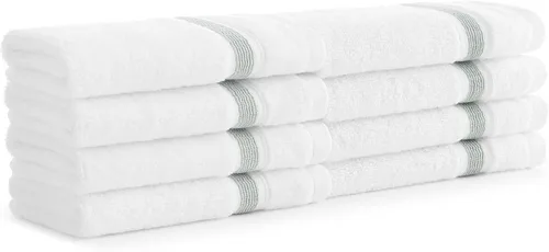 Miniatura 10 de Aston & Arden Juego de 8 paños turcos a rayas, extrasuaves y afelpados con el mejor algodón egeo de fibra larga, 21.16 oz/m², toalla de lujo