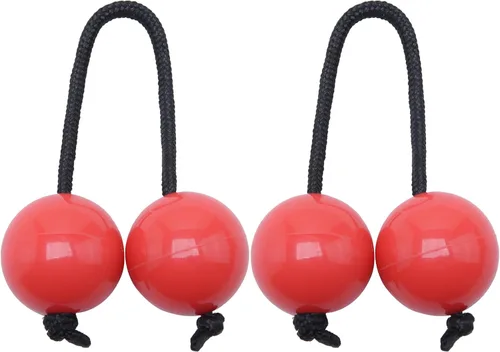 2 pares de maracas Aslatua, instrumento de percusión musical Kashaka Asalato, bolas rítmicas africanas, color rojo