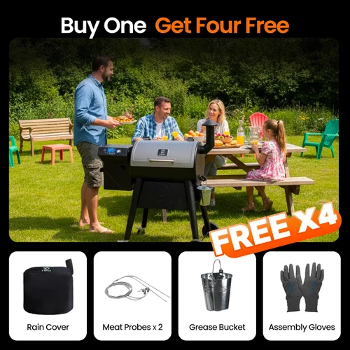 Miniatura 8 de Z GRILLS Parrilla Ahumadora Eléctrica de Pellets de Madera con Controlador PID 3.0, Temperatura Máxima de 450 °F, Parrilla y Ahumador 8 en 1