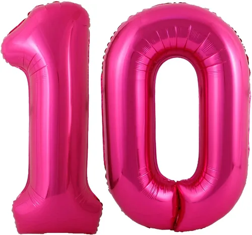 Miniatura 8 de Lovoir Globo de oro rosa de 40 pulgadas con número de 10 dígitos gigantes de papel de aluminio de Mylar para helio de 10º cumpleaños, decoración