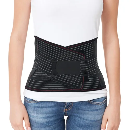 ORTONYX Soporte de espalda para hombres y mujeres con almohadilla lumbar, cinturón de soporte de espalda baja, tela transpirable sin neopreno,