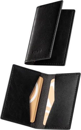 Miniatura 17 de VULKIT - Porta tarjetas de visita de cuero, organizador delgado de 2 lados para tarjetas de nombre de negocios para hombres o mujeres, Rosa