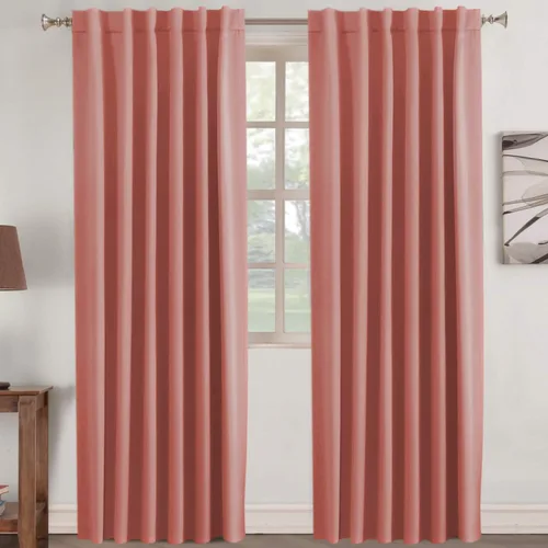 Miniatura 71 de Turquoize Cortinas Opacas para Tratamiento de Ventana con Trabillas Traseras para Sala de Estar/Dormitorio, Tratamientos de Ventana con Aislamiento