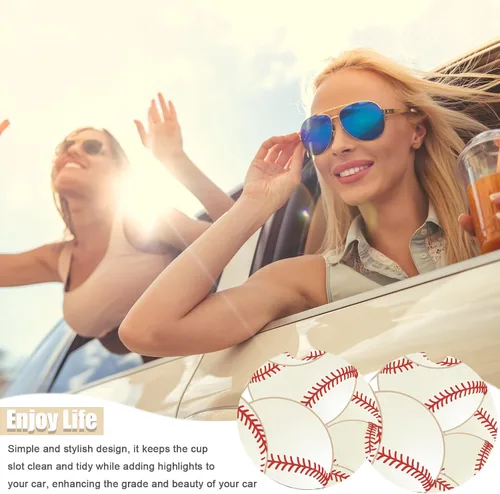 Miniatura 7 de Posavasos de béisbol para portavasos de automóvil de cerámica absorbente, paquete de 2 unidades, antideslizantes, accesorios interiores de automóvil