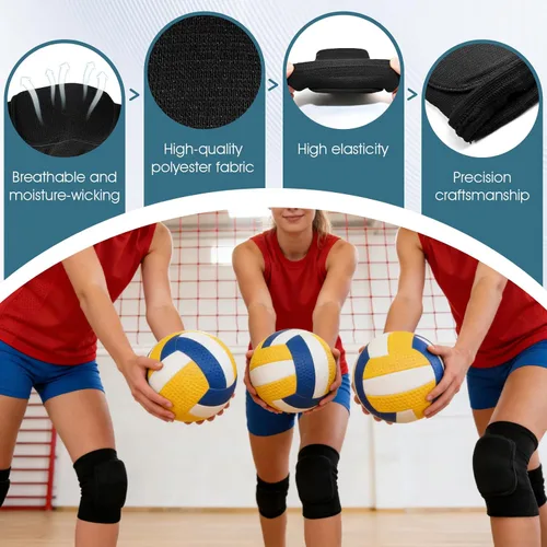 Miniatura 5 de Rodilleras de voleibol, 1 par de rodilleras negras suaves para mujeres, jóvenes y niñas, para deportes, baile, fútbol, yoga, tenis, correr