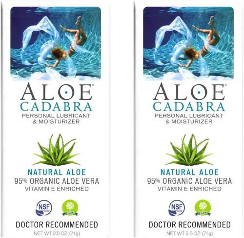 Aloe Cadabra Lubricante personal a base de agua natural e hidratante vaginal, lubricante de aloe orgánico para hombres, mujeres y parejas, no