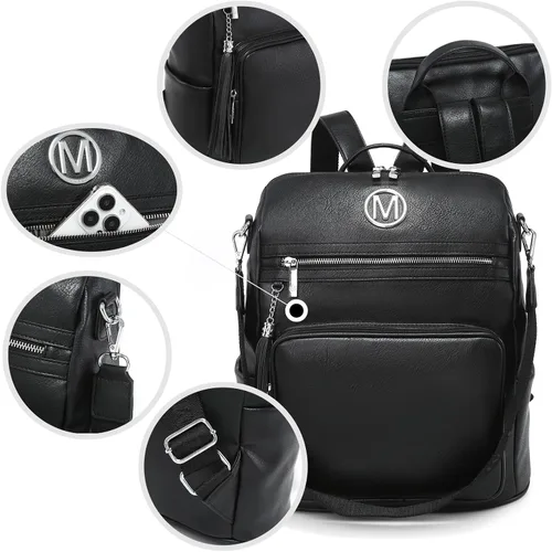 Miniatura 81 de MKP COLLECTION Mochila de moda para mujer, bolsa convertible grande para mujer, mochila de viaje, bolsa de hombro, juego de 2 piezas con borla, Beige