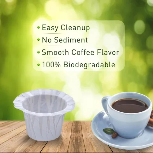 Miniatura 3 de Haetyly 300 filtros de papel con 2 cápsulas de café reutilizables K Cup, compatibles con cafetera Keurig de una sola porción 2.0 y 1.0 Blanco