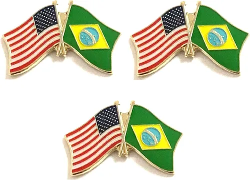 Miniatura 115 de 3 Pines de solapa con banderas de Estados Unidos y países internacionales, paquete de 3 pines dobles con diseño de banderas de Estados Unidos