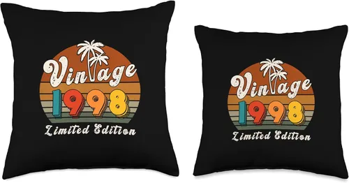 Miniatura 3 de Vintage 1998 Birthday Gift for Men Women 28 Years Retro Palm Throw Pillow