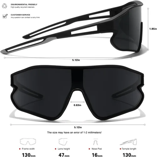 Miniatura 32 de Lentes de sol para niños, lentes de sol de béisbol juveniles, polarizados, deportivos, ciclismo, para niños y niñas, marco ligero