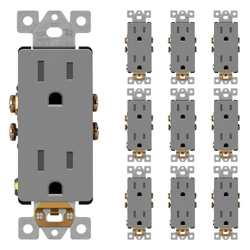 Miniatura 61 de LIDER LR15-TR-GD5P - Receptáculo decorativo mate c/tapa frontal intercambiable, tomacorriente a prueba de manipulaciones/niños, autoconexión a Dorado
