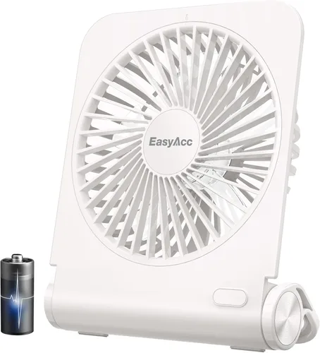 Miniatura 8 de EasyAcc Ventilador de escritorio pequeño, ventilador para cápsulas de sueño recargable, mini ventilador de escritorio silencioso de 2000 mAh