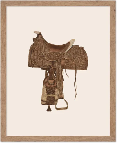 Miniatura 36 de Poster Master Póster vintage de cuero para silla de montar, estampado retro de vaquero, arte de silla de montar, diseño occidental, impresión