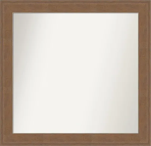 Miniatura 326 de Amanti Art Espejo de baño marrón para sobre el fregadero, 25 x 25 pulgadas, hecho a medida, espejo de tocador cuadrado marrón medio, marco de madera