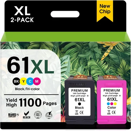 61XL - Cartucho de tinta negro y tricolor de repuesto para HP 61 XL para impresora HP Envy 5530 4502 DeskJet 1510 2510 Officejet 4635 4630 4632 2621