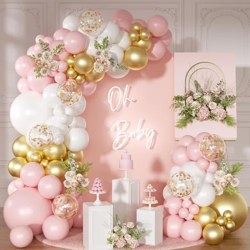 Miniatura 20 de Kit de arco de globos negro y arena blanca 141 piezas, decoraciones de cumpleaños coquetas incluyen globos y lazo negro para boda, baby shower
