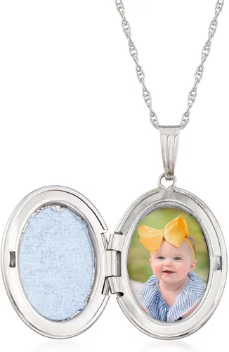 Miniatura 3 de Ross-Simons 14kt White Gold Personalized Floral Locket Necklace