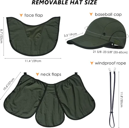Miniatura 5 de GADIEMKENSD Sombrero de pesca plegable UPF 50+ 360 para exteriores