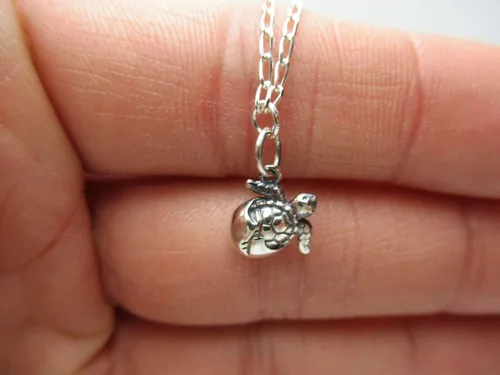 Miniatura 6 de Pulsera de tobillo de plata de ley 925 con diseño de tortuga de mar y océano