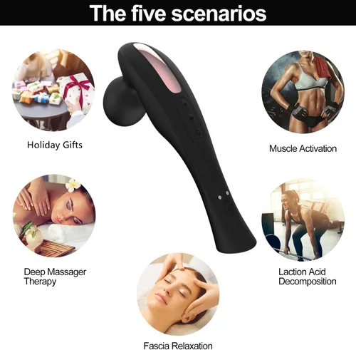Miniatura 5 de Masajeador de espalda eléctrico inalámbrico, portátil, portátil, Fuigarry de cuerpo completo, para masaje de hombros, cuello y tejido profundo, Negro