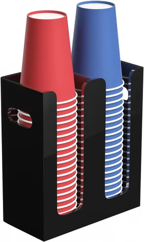 Miniatura 15 de Dispensador de Vasos de Café Desechables con Asas, Montaje en Encimera o Pared, Soporte para Vasos de Bebidas Calientes/Frías y Tapas - Organizador