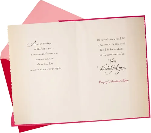 Miniatura 2 de Hallmark - Tarjeta de felicitación para el día de San Valentín, tarjeta de aniversario, tarjeta de amor para esposa o novia (flores de papel)