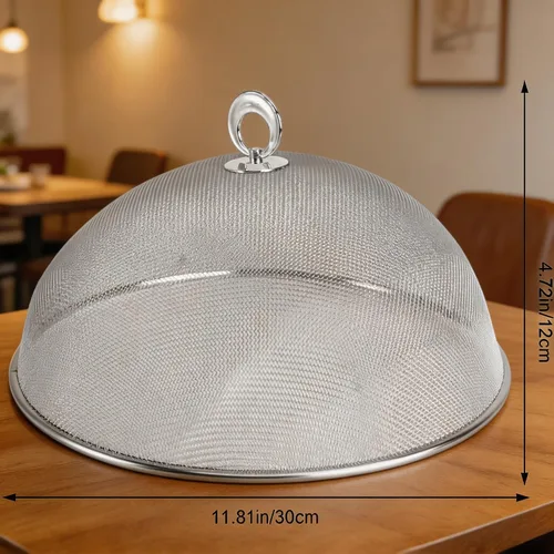Miniatura 4 de Cubierta de malla metálica para alimentos, sombrilla de acero inoxidable, cubierta de comida de picnic al aire libre, red para mantener fuera
