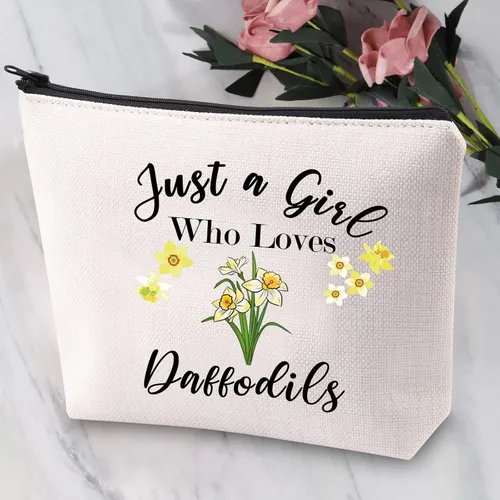 Miniatura 3 de JYTAPP Bolsa de maquillaje de narcisos, flores de narciso, regalo para amantes de los narcisos, bolsa de cosméticos, regalo de primavera y jardín