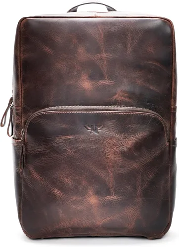 Mochila de cuero hecha a mano para hombres y mujeres, bolsa para laptop de 15.6 pulgadas, cuero genuino, estilo retro, casual, para universidades y
