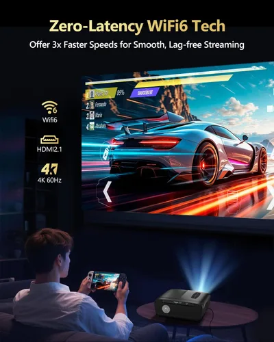Miniatura 7 de Proyector inteligente ANSI 2200 4K HDR, proyectores LED de luz diurna con aplicaciones con licencia, Wifi6 Bluetooth DB Audio TOF Auto Focus HDMI