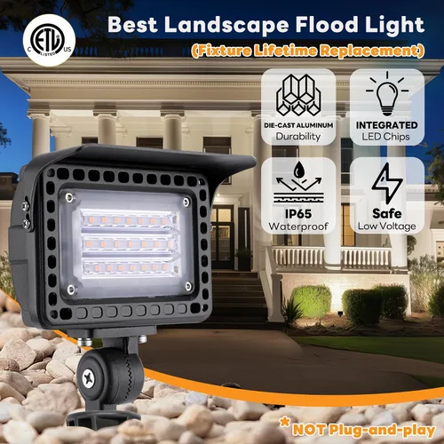 Miniatura 2 de Gardenreet Luces de inundación de paisaje de bajo voltaje de 12 V LED para exteriores, arandela de pared, 5/10/15/20 W 3CCT ajustable, iluminación