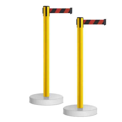 Miniatura 45 de Crowd Control Warehouse - CCW Juego de 2 puntales retráctiles de barrera de cinturón, base rellenable de agua MSH630-11 cinturón de pie, cinturón
