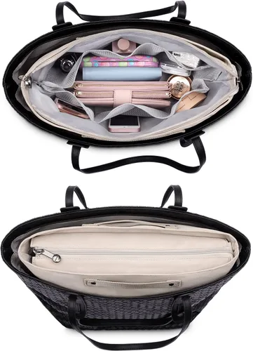 Miniatura 6 de HyFanStr Organizador de bolso para bolsos, organizador de bolsa de mano, bolsa con cremallera para mujer, organizador de bolso interior con 15