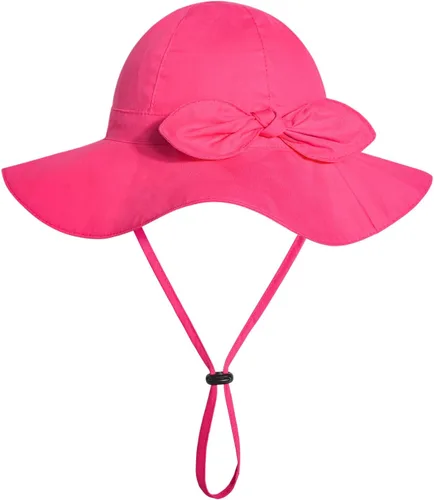 Miniatura 69 de Sombrero de sol para bebé niña con UPF 50+ sombrero de playa ajustable para exteriores con ala ancha