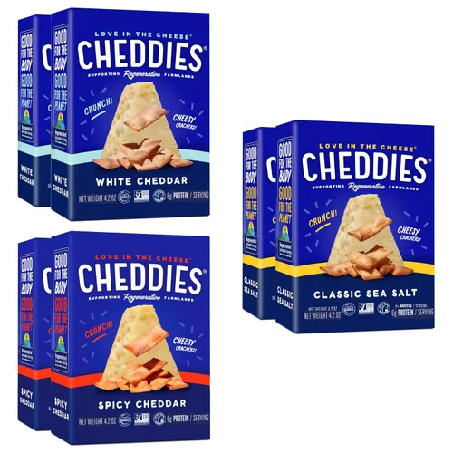 Miniatura 9 de Cheddies, Galletas de queso cheddar 100% naturales con proteína, queso cheddar, 4.2 onzas, 6g de proteína, bajas en carbohidratos