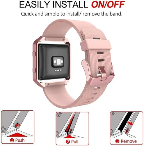 Miniatura 2 de SIMPEAK banda deportiva compatible con Fitbit Blaze Smartwatch Sport Fitness, correa de silicona con marco, repuesto para Fitbit Blaze hombres