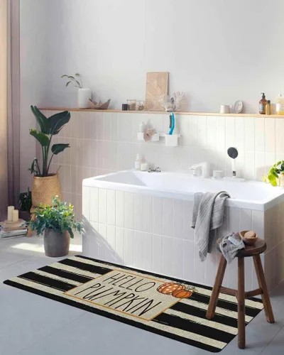 Miniatura 5 de Tapete de baño de Acción de Gracias para bañera, antideslizante, de secado rápido y absorbente, tierra de diatomeas, para ducha, dormitorio, cocina